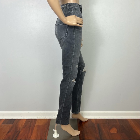 NEW FAVORITE DAUGHTER GRAY DISTRESSED STRAIGHT LEG JEANS - Picture 5 of 8